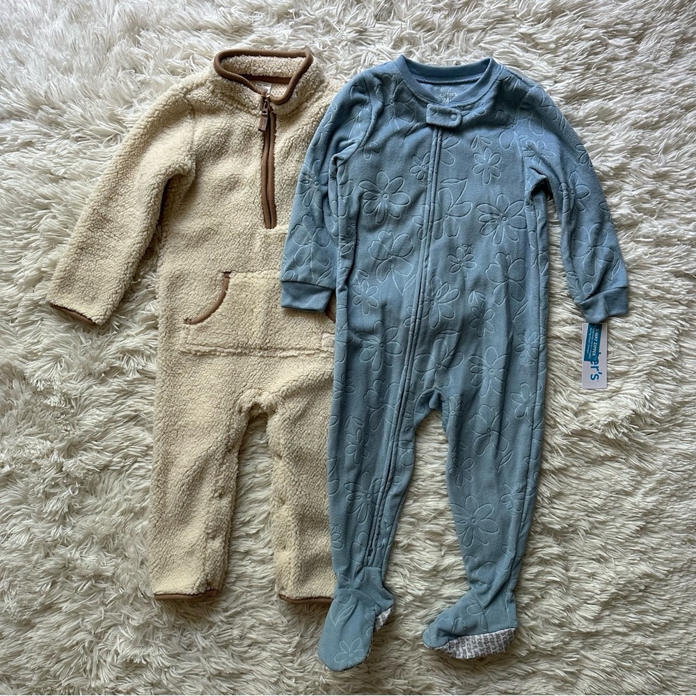 Carter's Sherpa Jumpsuit and Pajama Bundle New With Tags Size 24 Months